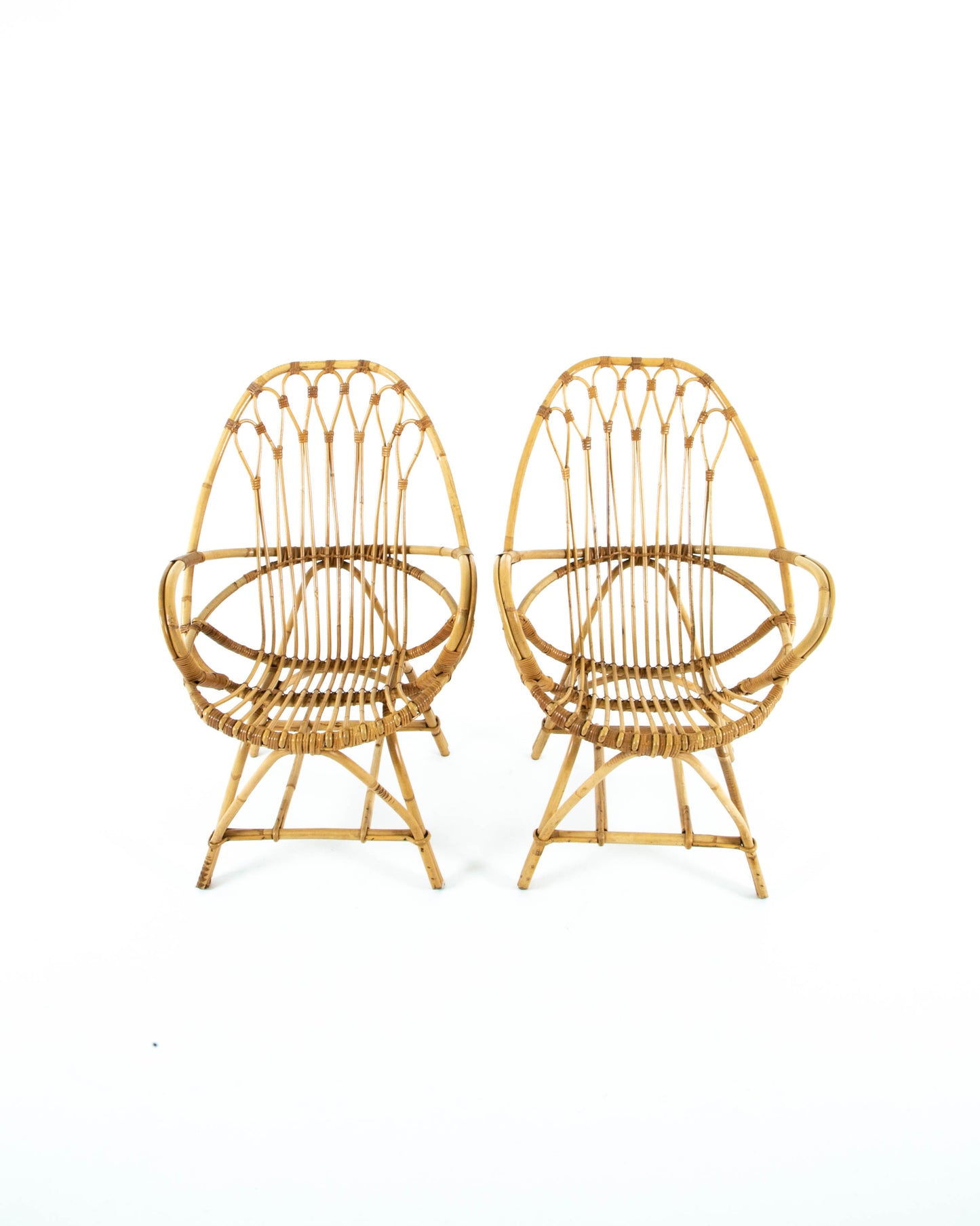 Pair of French Rattan Armchairs
