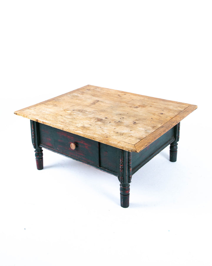 Coffee Table with Painted Base & Wood Top